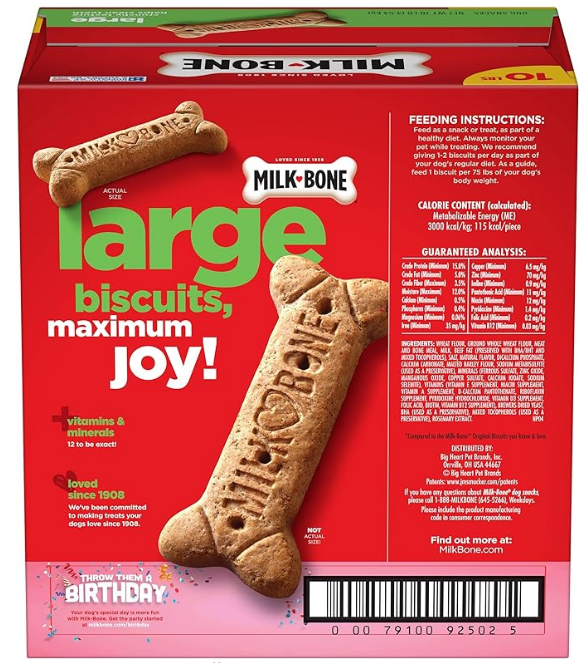 Milk-Bone Original Dog Treats Biscuits for Large Dogs, 10 Pounds (Packaging May Vary)