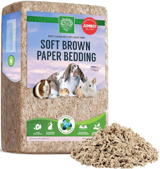 Small Pet Select Premium Small Animal Bedding, Natural Soft Paper Bedding for Small Indoor and Outdoor Pets, Made in USA, Jumbo Size 178 L Pack