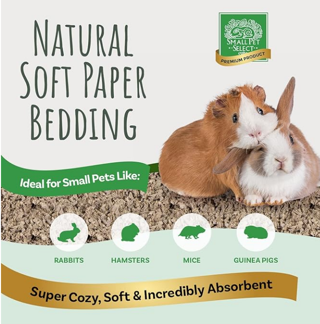 Small Pet Select Premium Small Animal Bedding, Natural Soft Paper Bedding for Small Indoor and Outdoor Pets, Made in USA, Jumbo Size 178 L Pack