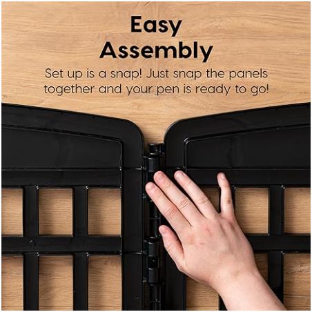IRIS USA 24" Exercise 4-Panel Pet Dog Playpen, Black