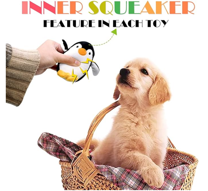 SHARLOVY Dog Squeaky Toys ,Stuffed Animal Puppy Toys,Cute Chew Toys for Dog Teething Toys, Pet Toys for Small to Medium Dogs,Soft Dog Toys,Plush Dog Toy Pack 12 in Gift Box