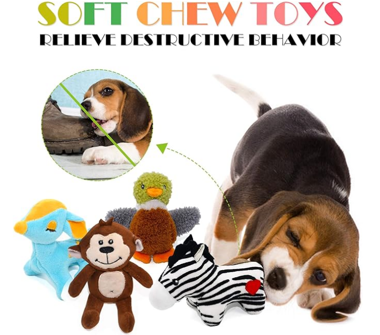 SHARLOVY Dog Squeaky Toys ,Stuffed Animal Puppy Toys,Cute Chew Toys for Dog Teething Toys, Pet Toys for Small to Medium Dogs,Soft Dog Toys,Plush Dog Toy Pack 12 in Gift Box