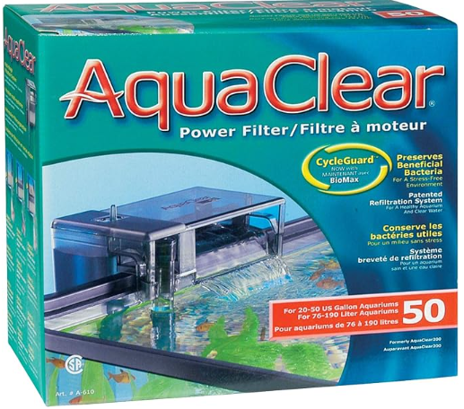 AquaClear 50 Power Filter, Fish Tank Filter for 20- to 50-Gallon Aquariums (Packaging may vary)